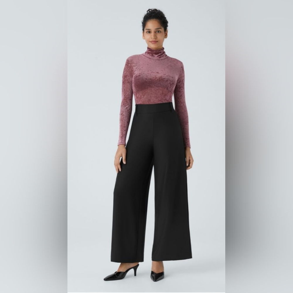 NWT HALARA Sheer High Neck Long Sleeve Velvet (Size: L)